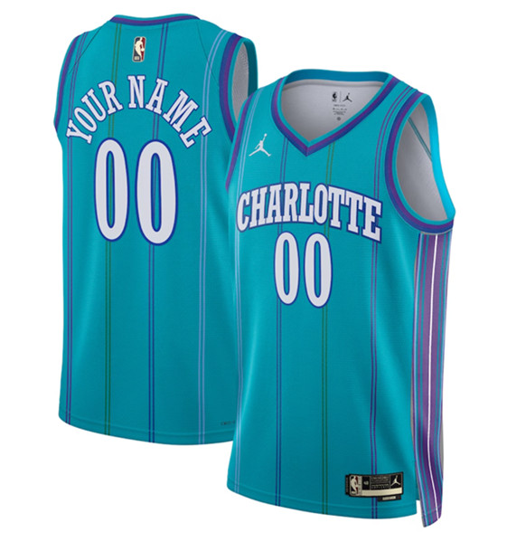 Men%27s Charlotte Hornets Active Player Custom Teal 2023-24 Classic Edition Stitched Basketball Jersey->customized nhl jersey->Custom Jersey